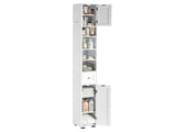 White MDF with vertical stripes, 20*20*180cm, 1 drawer, 2 doors, 4 shelves, narrow bathroom vanity 04438607