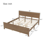 ZUN Wood Platform Bed Frame with Headboard, Mattress Foundation with Wood Slat Support, No Box Spring 05016759