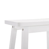 2pcs Pine Wood Saddle Seat Bar Stool White 53405809