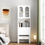 Fold-Out Convertible Writing Table, Desk Cabinet with shelf and drawer Multi-Function Home Office W331P256909