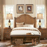 28" High Traditional Table Lamp Set of 2, Vintage Bronze Bedside Lamps with Faux Silk Bell Shades, W3355P306053