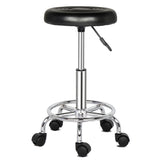 Round Stool with Lines Rotation Bar Stool Black 95601497