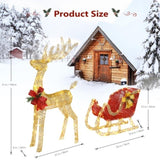 Golden Elk Deer Sled Iron Frame Cotton Thread Green Onion Powder Courtyard Elk Decoration 95262530