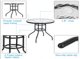 Outdoor Dining Table Round Toughened Glass Table Yard Garden Glass Table 50238784