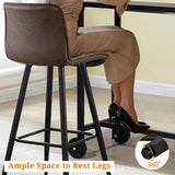 55" Outdoor Bar Table with Wheels, Rectangle Narrow Counter Height Table, Ideal Bar Height Table for 08317039