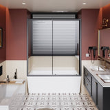 60.in W x 62.in H Single Sliding Shower for Bathtub, 1/5 inch Thick Clear Tempered Glass Shower W3048P353712