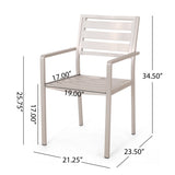 Outdoor Modern Aluminum Dining Chair, Silver 70340.00