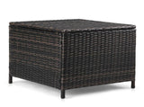 Outdoor PE Wicker Side Table with Storage, Patio Rattan End Table Square Container for Furniture 64589398