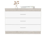 Dresser 29"H, Three Drawers, Metal Hardware, Superior Top, Light Gray / White B097133222