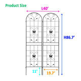 2 Pack Metal Garden Trellis 86.7" x 19.7" Rustproof Trellis for Climbing Plants Outdoor Flower W1586P151257