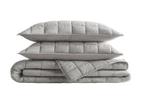 3-Piece King/Cal King Linen Garment Washed Quilt Set,Gray B035P408300