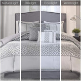 7 Piece Comforter Set Grey King B03596856