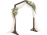 Wooden Wedding Arch 7ft Dark Brown, Pointed Top Gothic Style Ceremony Backdrop, Indoor & Outdoor 32521293