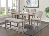 1pc Contemporary Transitional Counter Height Dining Table w 20-Inch Faux Marble Lazy Susan All Tan / B011P240451
