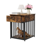 ZUN Dog Crate Furniture, Dog House, Decorative Dog Kennel with Drawer, Indoor Pet Crate End Table for W57868892