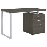 Weathered Grey 3-drawer Reversible Office Desk B062P145661