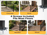 Matte black 4-step ABS plastic handrail for courtyard stairs 16762495