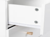 4-Tier 5-Drawer Bedside Table with Matte Gold Handles Particleboard with Textured Melamine Finish 97060618