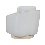 Gray Accent Chair Modern Living Room Furniture, 1pc Swivel Lounge Chair Luxury Comfort Wood Trim Arm B011P329265