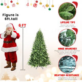 Artificial 6ft Green Christmas Tree with 1339PVC/Hard Needle Mixed Branch Tips, memory wireiron 65126189