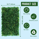 12 Pcs 24x16inch Artificial Grass Wall Panels, Decorative Boxwood Grass Backdrop for Outdoor Garden 57214769