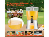 2.1 Gallon Beverage Dispenser with Spigot, Stainless Steel and Plastic Drink Dispenser with Ice 95762021