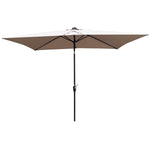 ZUN 10 x 6.5t Rectangular Patio Solar LED Lighted Outdoor Umbrellas with Crank and Push Button Tilt for 81526358