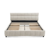Queen Size Upholstered Bed ,comfortable upholstered bed frame, Chenille fabric, with headboard and W487P235287