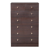 ZUN Modern Simple 7-Drawer Dresser Brown 01434832