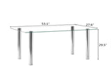 Simple Assembled Transparent Glass & Iron Dinner Table 68778429