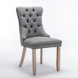 ZUN Nikki Collection Modern, High-end Tufted Solid Wood Contemporary Flax Upholstered Linen Dining Chair W114368384