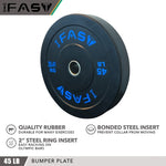 ZUN Weight Plates, Rubber Bumper Plates, 2 Inch Steel Insert 45lb Bundle Options Available for Home Gym 44023376