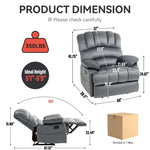 ZUN Large Manual Recliner Chair in Fabric for Living Room, Grey W1803P191938