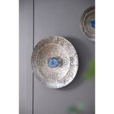 Silver Textured Oversized Disc, Wall Decor for Living Room Bedrrom Entryway Office, Set of 3 W2078130319