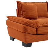 Corduroy Sofa Sleeper Couch Loveseat Sofa with Pillows Comfy Upholstered Deep Seat Sofa for W676P227342