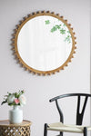 ZUN D34" Wood Round Mirror with Beaded Frame, Circle Wall Mirror for Living Room Bedroom Entryway W2078126450