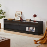 Mirod Modern TV Stand with Ample Storage,4 Drawer Design with Tempered Glass ,Built-in Charging N760P255436B