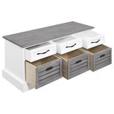 White and Weathered Grey 3-Drawer Storage B062P153583
