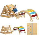7 in 1 kids hiking triangle set with ramp and arched ladder 81695786