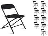 10pcs Injection Molding Classic Garden Plastic Folding Chair Black 88638024
