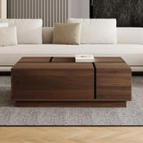 Rectangular Sliding Top Coffee Table with 2 Drawers and 2 Hidden Storage for Living Room 47.2" N735P250955D