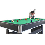 6-ft Pool Table with Table Tennis Top - Black with Green Felt W465137246