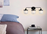 3-Light with Clear Glass Shade, Modern Sconce, Industrial Indoor Light Fixture for Bathroom Living T3177P283991
