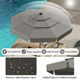 10 foot terrace umbrella with solar powered LED lights and multi-layered ventilated roof 19320270