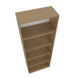 Dam Bookcase with Open Storage and 5 Shelves, Natural Oak and White B128P314793