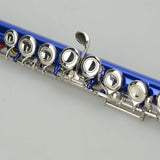 ZUN Cupronickel C 16-Key Closed Hole Concert Band Flute Blue 28222349