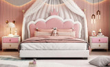 Full size Upholstered Princess Bed With Crown Headboard,Full Size Platform Bed with Headboard and N733P180808K