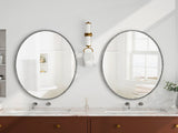 Iron Art Oval Retro Mirror, Antique Effect, Wall Hanging, Suitable For Bathroom, Bedroom, Living W757P251823