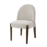 Gamarya White Fabric & Oak Finish Side Chair B2726P285869