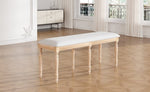 ZUN TOPMAX Vintage Traditional 50.4inch Upholstered Dining Bench with 6 Solid Wood Legs, Natural N717P170409A